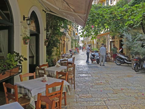 Sidewalk Cafe in Corfu Greece